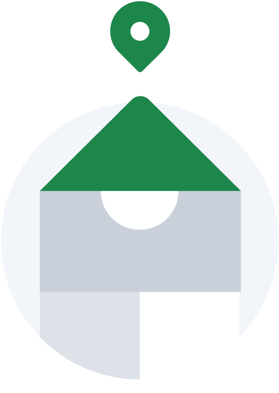 Green and grey Otis location icon for smart video security made simple